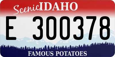 ID license plate E300378