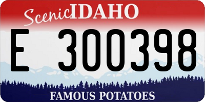 ID license plate E300398