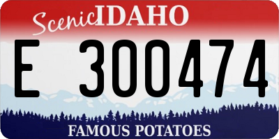 ID license plate E300474