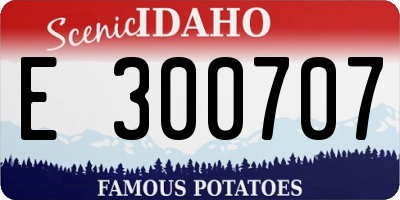 ID license plate E300707