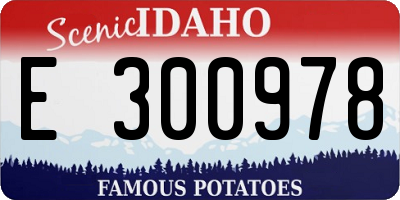 ID license plate E300978