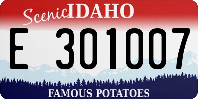 ID license plate E301007
