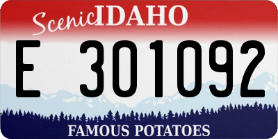 ID license plate E301092