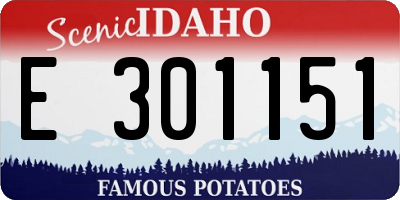 ID license plate E301151