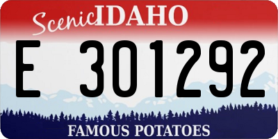 ID license plate E301292