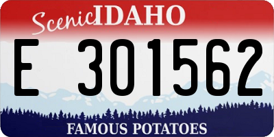 ID license plate E301562