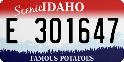 ID license plate E301647