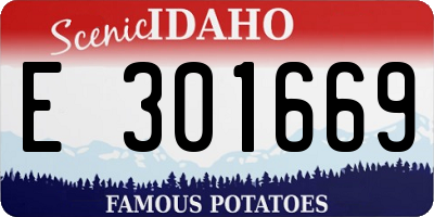 ID license plate E301669
