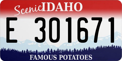 ID license plate E301671