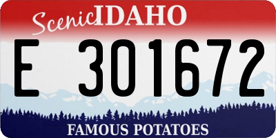 ID license plate E301672