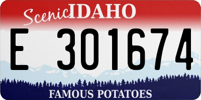 ID license plate E301674
