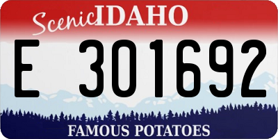 ID license plate E301692