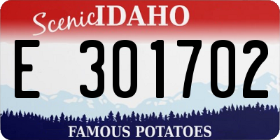 ID license plate E301702
