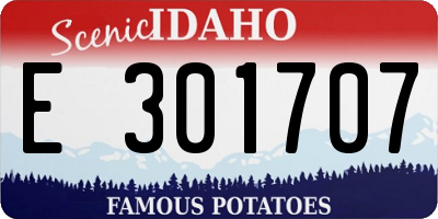 ID license plate E301707