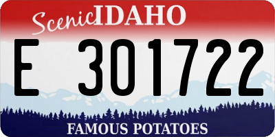 ID license plate E301722