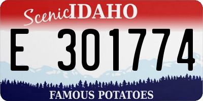 ID license plate E301774