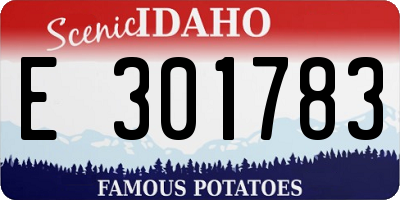 ID license plate E301783