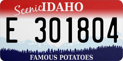 ID license plate E301804