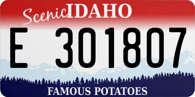 ID license plate E301807