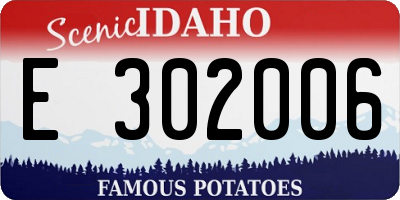 ID license plate E302006