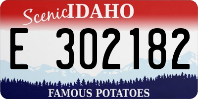 ID license plate E302182