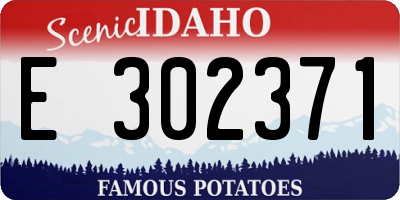 ID license plate E302371