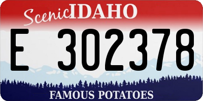 ID license plate E302378
