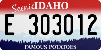 ID license plate E303012