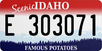 ID license plate E303071