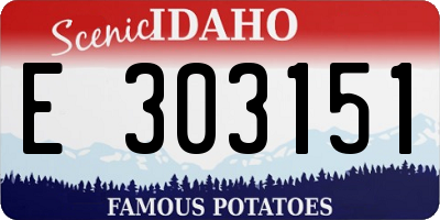 ID license plate E303151