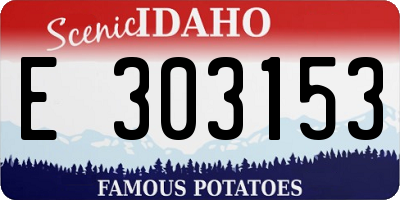 ID license plate E303153