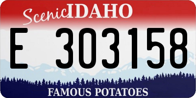 ID license plate E303158