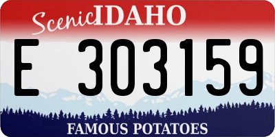 ID license plate E303159