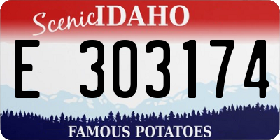 ID license plate E303174