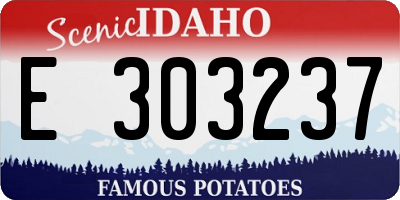 ID license plate E303237