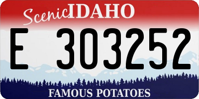 ID license plate E303252