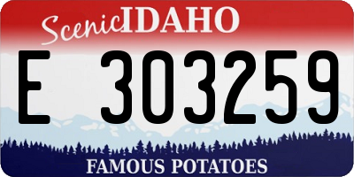 ID license plate E303259