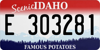 ID license plate E303281
