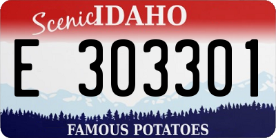 ID license plate E303301