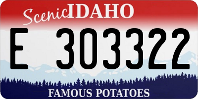 ID license plate E303322