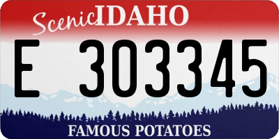 ID license plate E303345