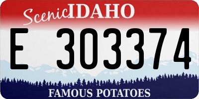 ID license plate E303374