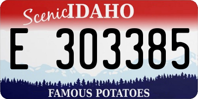 ID license plate E303385