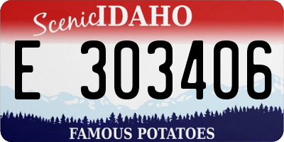 ID license plate E303406
