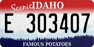 ID license plate E303407