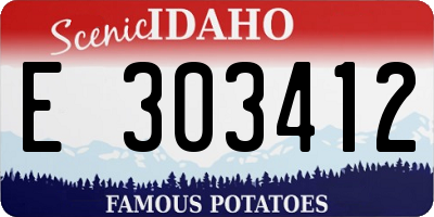 ID license plate E303412