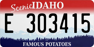 ID license plate E303415