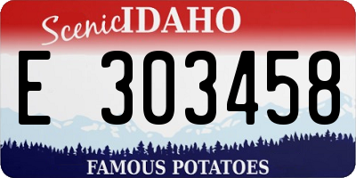 ID license plate E303458