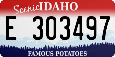 ID license plate E303497