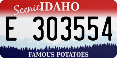 ID license plate E303554